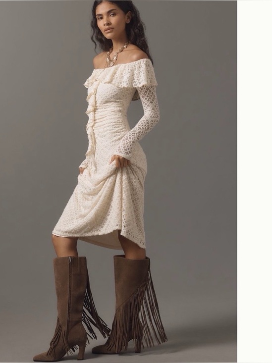 Dolce Vita Shoes - NIB DOLCE VITA Giano Suede Fringe Boots size 8.5
 reg $295 in Olive